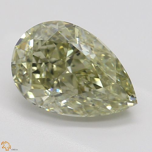 1.71 ct, Natural Fancy Grayish Greenish Yellow Even Color, VS1, Pear cut Diamond (GIA Graded), Appraised Value: $23,900 
