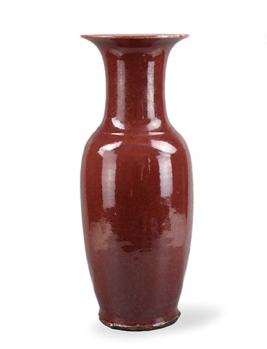 Large Chinese Ox Blood Glazed Vase,19th C.