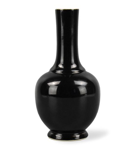 Chinese Mirror Black Glazed Vase,19th C.