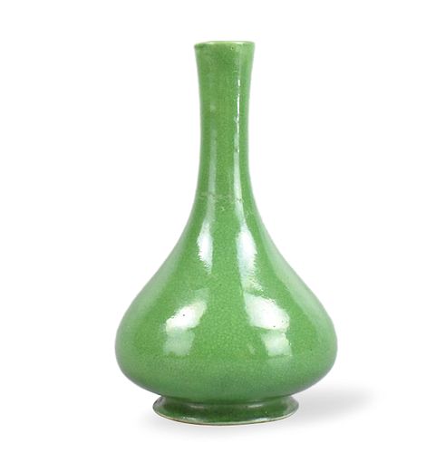Chinese Apple Green Glazed Vase ,19th C.