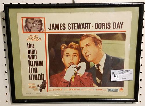 FRAMED THEATER POSTER "THE MAN WHO KNEW TOO MUCH" 11" X 14"
