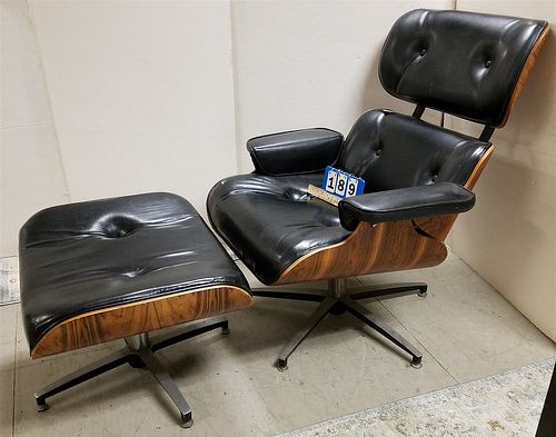 EAMES STYLE LOUNGE CHAIR AND OTTOMAN