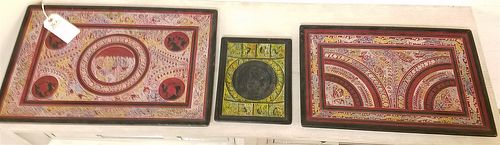 SET 3 LACQUERED WOOD TRAYS 13 1/2" X 20 1/2" AND 11 1/2" X 17 1/2" AND 7 1/2" X 9 1/2"