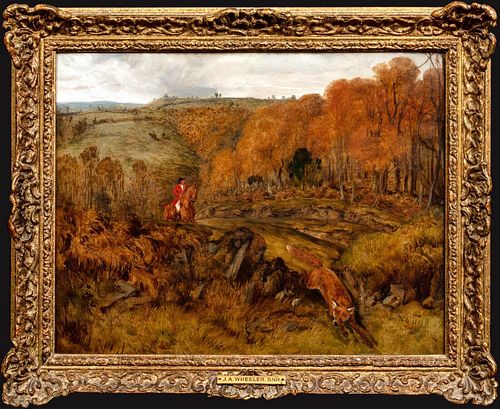HUNTING LANDSCAPE OIL PAINTING