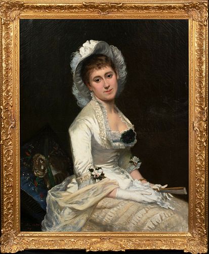 PORTRAIT OF A LADY OIL PAINTING