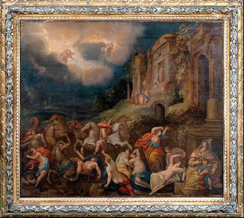 THE DESTRUCTION OF THE CHILDREN OF NIOBE OIL PAINTING