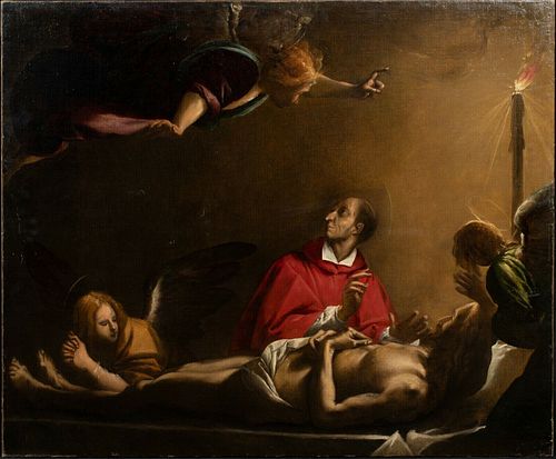 ANGELS THE LAMENTATION AT THE DEATH OF CHRIST OIL PAINTING