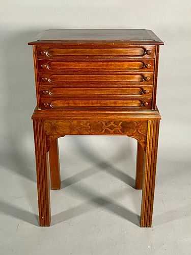Mahogany Collectors Cabinet on Stand