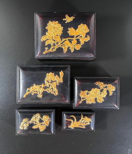 Japanese Lacquer Nesting Boxes