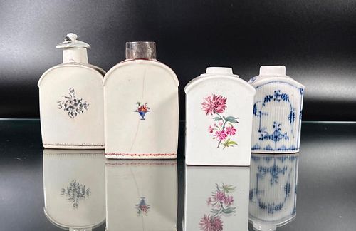 Assorted Antique Porcelain Tea Caddy Lot