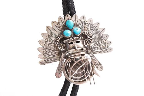 Outstanding Navajo Kachina Large Bolo by H. Boyd