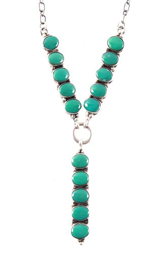 Navajo King's Manassa Turquoise Sterling Necklace