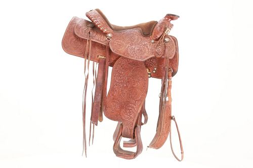 MacPherson Saddlery Floral Carved Leather Saddle