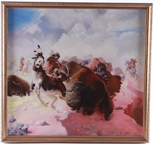 1988 R.L. Sartain (American) Indian Oil on Canvas