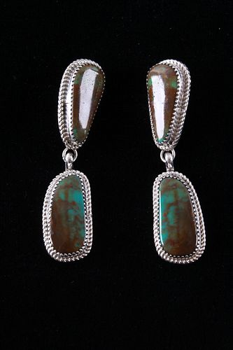Navajo Excellent Royston Turquoise Dangle Earrings