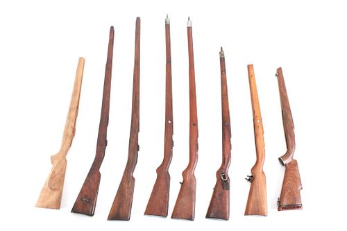 Vintage Wooden Rifle Stock Collection c. 20th C