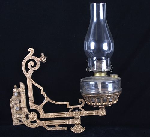 Bohner 19th Century Cast Iron Kerosene Lamp Mount