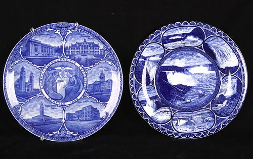 Rowland & Marcellus Co. Flow Blue Plates (2)