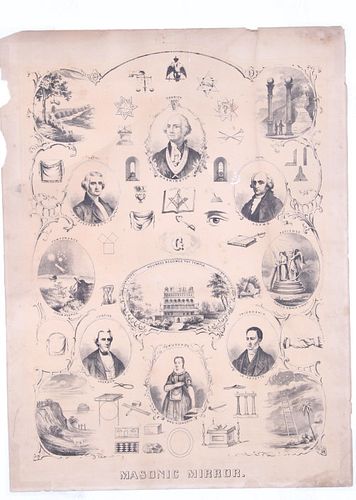 c. 1850 Masonic Mirror Poster