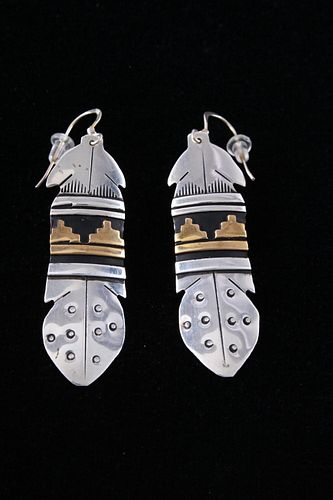 Navajo Tommmy & Rose Singer Feather Earrings
