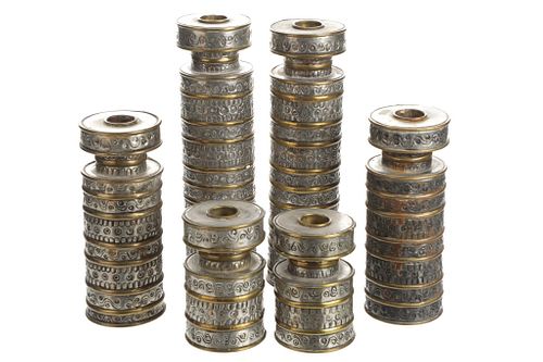 Chilo Botes Cylindrical Tin Candle Stick Holders