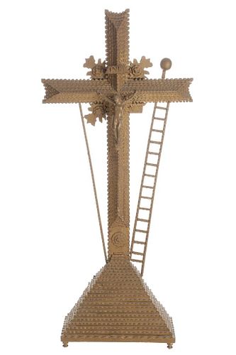 C. 1890-1900's Tramp Art Folk Art Cross Large