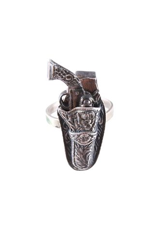Western Cowboy Sterling Silver Holster Ring