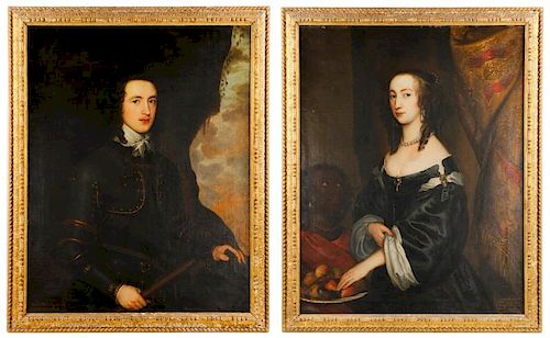 Pair of 17th C. John Hayls Portraits of British Nobility