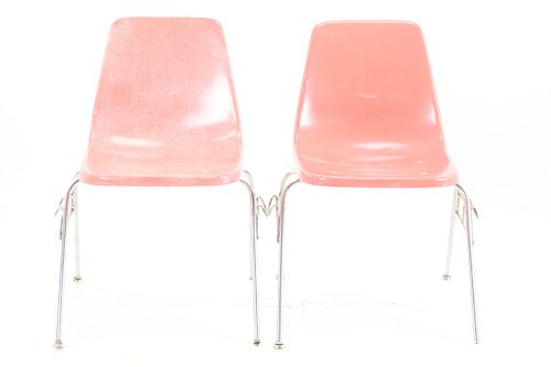 Mid-Century Modern Eames Stacking Chair Pair