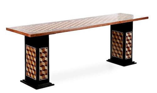 Large Pietra Dura Rectangular Table, 20th C.