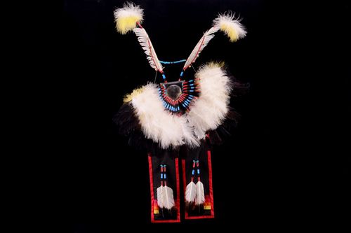 Montana Blackfeet Feathered Leather Headdress