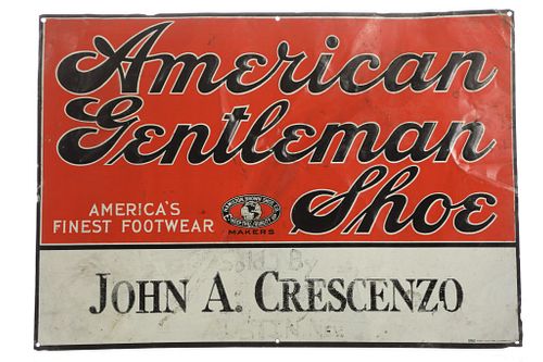 C.1915 American Gentleman Shoe Austin, Nevada Sign
