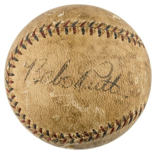 Babe Ruth Single Signed 1920's American League Baseball JSA & Beckett LOA