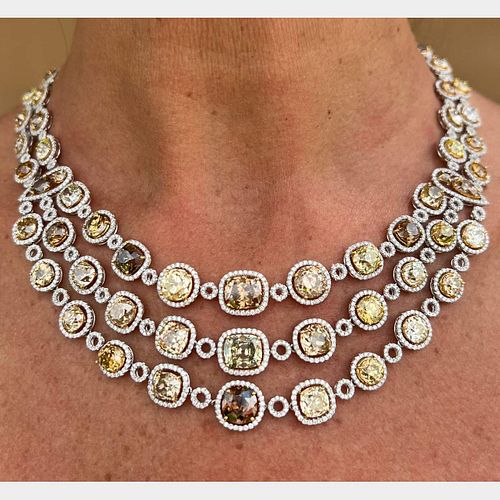 Sophia D.100.27 Ct. Natural Fancy Color Diamond Necklace