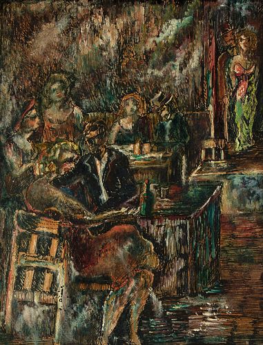Alfred Morang, Cafe Scene, 1954