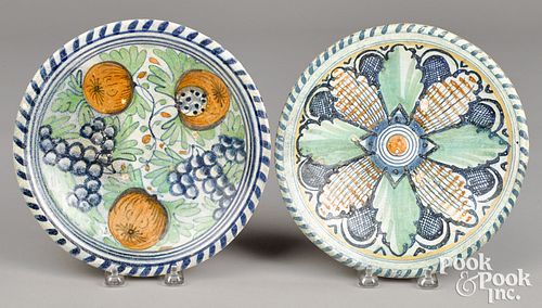Two Dutch blue dash Delft plates, late 17th c.