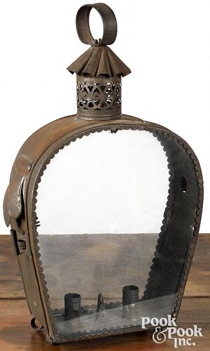 Unusual tin carry lantern, 19th c.