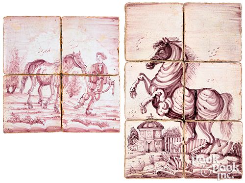 Two Delft tile plaques, 18th c.