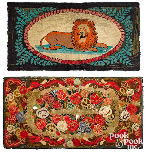 Two American hooked rugs, ca. 1900