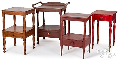 Four Sheraton end tables, 19th c.