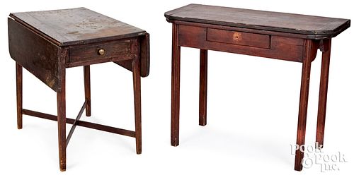 Late Chippendale card table and Pembroke table