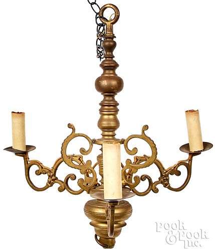Brass chandelier, 20th c.