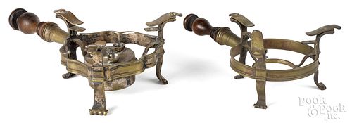 Two brass brasiers, 18th c.