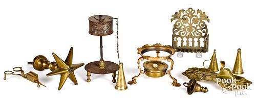 Brass lighting and accessories, 18th/19th c.