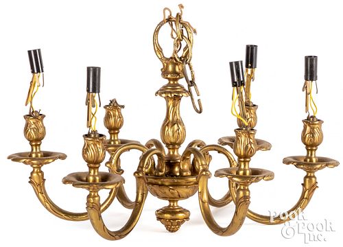 Gilt brass chandelier, 20th c.