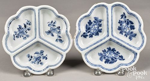 Two Liverpool blue and white Delft dishes