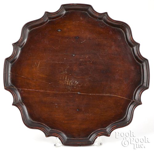 Chippendale mahogany piecrust tray, 18th c.