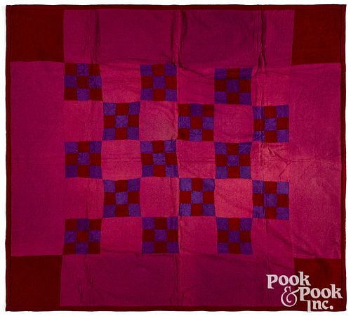 Amish nine patch youth quilt