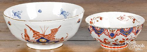 Two Delft polychrome bowls, 18th c.