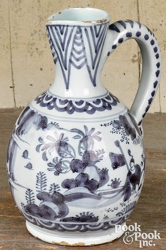 Dutch blue and white Delft pitcher, early 18th c.
